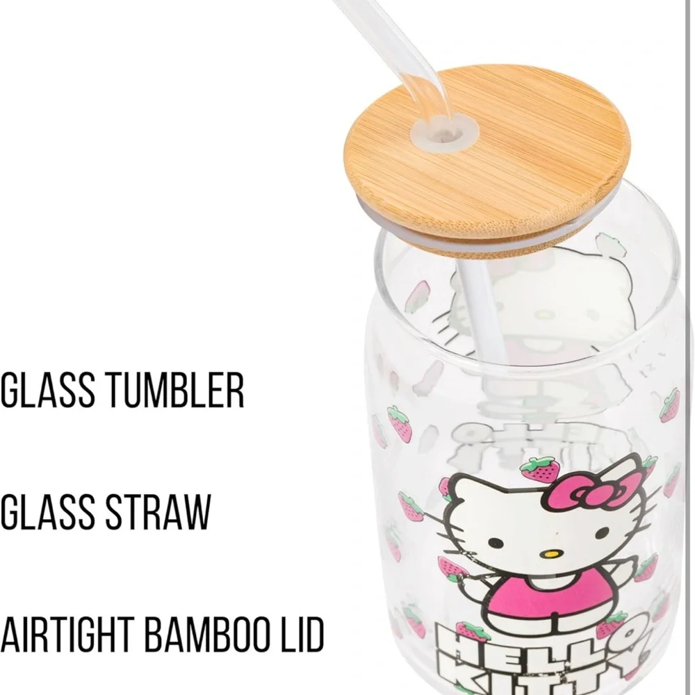 Hello Kitty Glass Tumbler with Straw - Picture 5 of 8